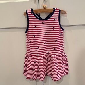 Florence Eiseman Nautical Stripe Dress Anchors | 2T | Made in Peru